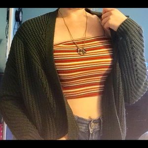 LA Hearts Olive Green Oversized Cardigan